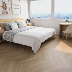 Homebase Spc 5.5mm Light Oak Herringbone SPC Waterproof Rigid Vinyl Floor