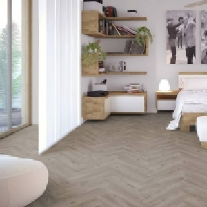 Homebase Spc 5.5mm Grey Oak Herringbone SPC Waterproof Rigid Vinyl Floori