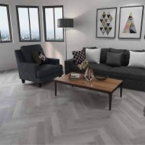 Homebase Spc 5.5mm Light Grey Oak Herringbone SPC Waterproof Rigid Vinyl 