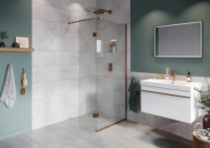 Hadleigh 8mm Brushed Bronze 700mm Frameless Wetroom Screen w