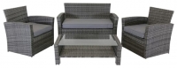 Wickes  Charles Bentley 4 Seater Rattan Garden Furniture Set - Grey