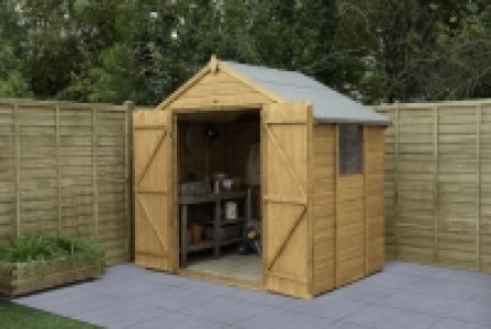 Forest Garden 7 x 5ft Apex Shiplap Dip Treated Double Door S