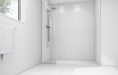 Mermaid White Matt Acrylic Shower Single Shower Panel 2440mm