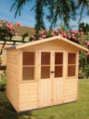 Shire Haddon 7 x 5ft Double Door Apex Dip Treated Summer Hou