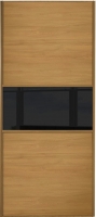 Wickes  Spacepro Sliding Wardrobe Door Fineline Oak Panel & Black Gl