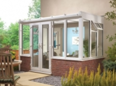 Wickes Lean To Dwarf Wall White Conservatory - 15 x 12ft