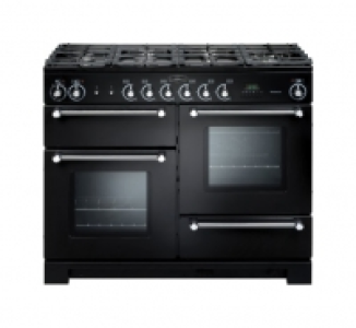 Rangemaster Kitchener 110cm Dual Fuel Range Cooker - Black w