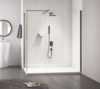 Nexa By Merlyn 8mm Black Frameless Wet Room Shower Screen On