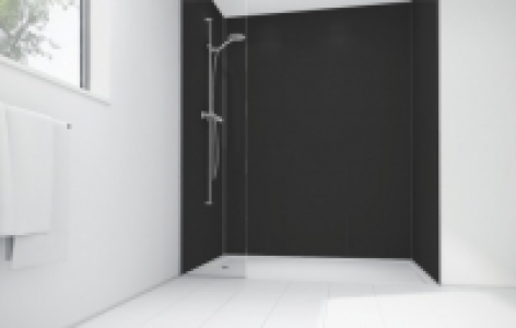 Mermaid Black Matt Acrylic 2 Sided Shower Panel Kit 1200mm x