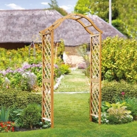 Homebase Self Assembly Required Smart Garden 2.21m Woodland Arch - Tan
