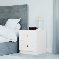 Homebase Self Assembly Required Fitted Bedroom Shaker Bedside Chest - White