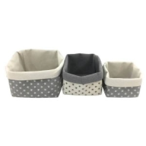 Fabric Storage Basket with Stars - Pack of 3
