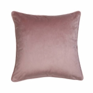 Homebase 43 X 43cm Velvet Cushion - Blush - 43x43cm