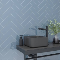 Homebase Ceramic Camden Dark Grey Ceramic Wall Tile - 100 x 300mm - 0.45sqm P