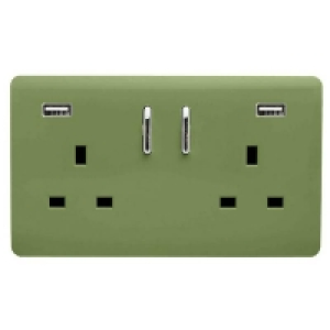 Trendi Switch 2 Gang 13Amp Double Socket and 2 USB Ports - M £14.95