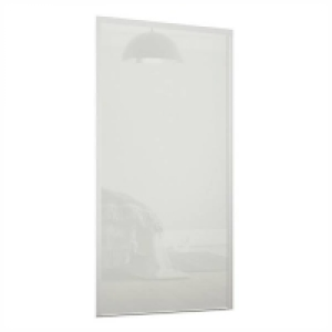 Steel & Glass Loft Sliding Wardrobe Door Artic White Glass with Silver Fra