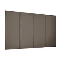 Homebase Steel, Mfc Classic 4 Door Sliding Wardrobe Kit Stone Grey Panel (W)2978