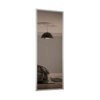 Homebase Aluminium & Glass Ellipse Sliding Wardrobe Door 1 Panel Bronze Mirror with Alu