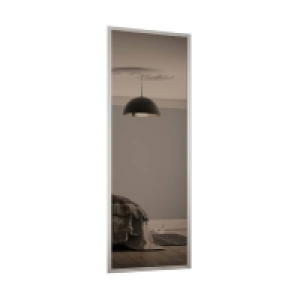 Homebase Aluminium & Glass Ellipse Sliding Wardrobe Door 1 Panel Bronze Mirror with Alu