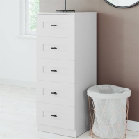 Homebase Self Assembly Required Fitted Bedroom Shaker 5 Drawer Chest - Grey