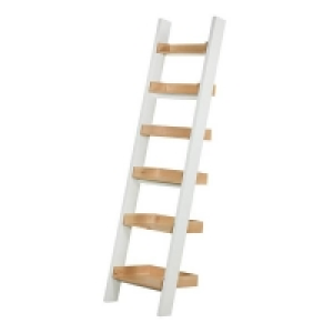 Self Assembly Required Ashstead Ladder Shelf - Oak & Ivory