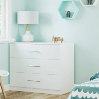 Homebase Self Assembly Required Fitted Bedroom Slab 3 Drawer Chest - White