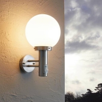 Homebase Stainless Steel Eglo Nisia Outdoor Wall Light With PIR - Stainless Steel