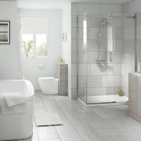 Homebase Porcelain Classico Light Grey Porcelain Wall & Floor Tile - 300 x 600m