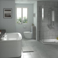 Homebase Porcelain Classico Grey Porcelain Wall & Floor Tile - 300 x 600mm - 1.