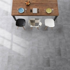 Homebase Porcelain Metropolitan Grey Porcelain Wall & Floor Tile - 300 x 600mm 