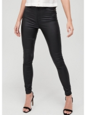 LittleWoods River Island Coated High Waisted Skinny Jean - Black