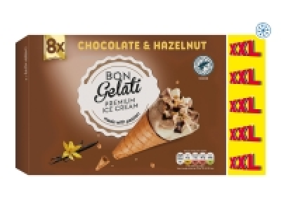 Bon Gelati Chocolate < Hazelnut Ice Cream Cones £1.89