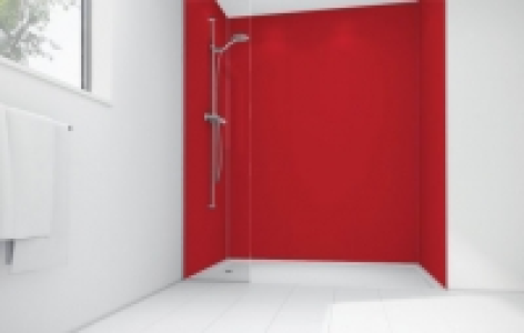 Wickes  Mermaid Crimson Matt Acrylic 3 sided Shower Panel Kit 1200mm