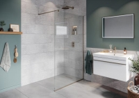 Wickes  Hadleigh 8mm Brushed Nickel Frameless Wetroom Screen with Wa