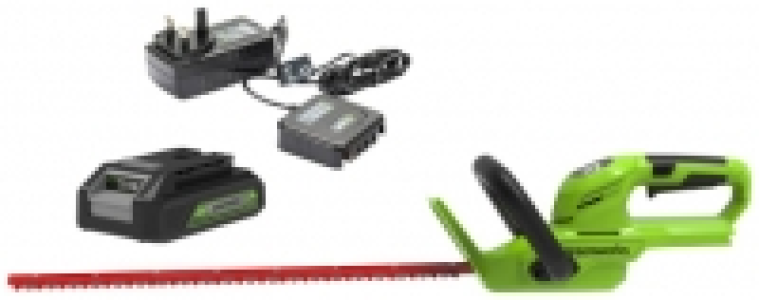 Greenworks Cordless Hedge Trimmer 24V with 2Ah Battery & Cha