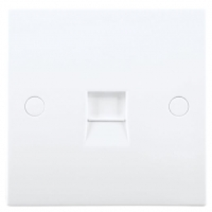 BG Single Slave Telephone Outlet Socket - White