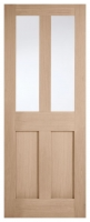 LPD Internal London 2 Lite Pre-Finished Solid Oak Core Door