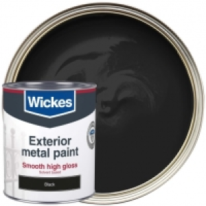 Wickes Metal Paint High Gloss Finish Black 750ml