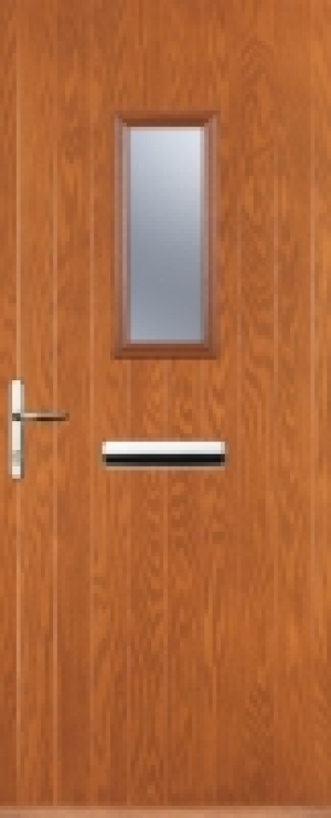 Wickes  Euramax 1 Square Right Hand Oak Composite Door - 880 x 2100m