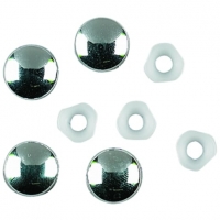 Wickes  Wickes Chrome Plate Tops & Retain Washers Pack 4