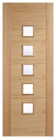 Wickes  LPD Internal Carini 5 Lite Unfinished Solid Oak Core Door - 