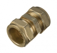 Wickes  Primaflow Brass Compression Straight Coupling - 22mm Pack Of