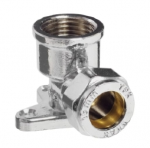 Primaflow Chrome Compression Wall Plate Elbow - 12 X 15mm