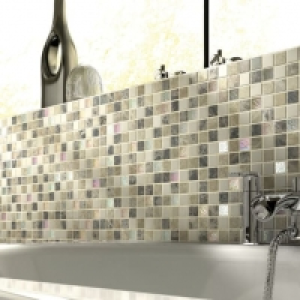 Wickes Emperador Brown & Cream Tumbled Stone Mix Mosaic Tile