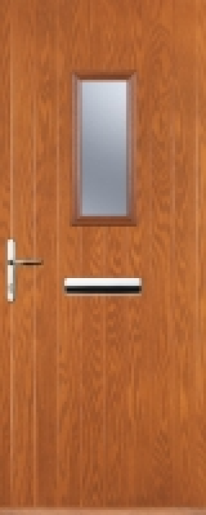 Euramax 1 Square Right Hand Oak Composite Door - 840 x 2100m