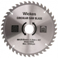 Wickes  Wickes 40 Teeth Fine Cut Circular Saw Blade - 185 x 30mm