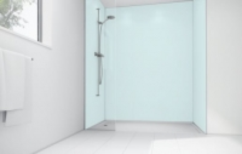 Wickes  Mermaid Sky Blue Matte Acrylic Single Shower Panel 2440mm x 