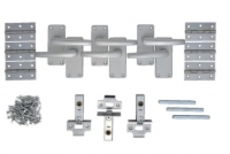 Wickes  Wickes Contract Straight Latch Door Handle Set - Satin Alumi