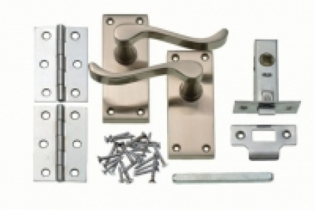 Wickes York Victorian Scroll Latch Door Handle Set - Satin N
