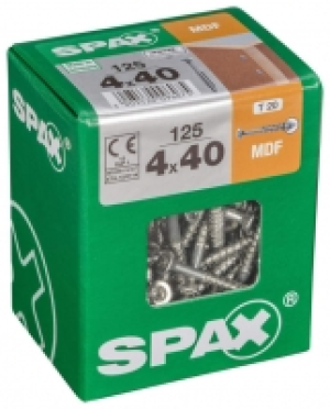 Wickes  Spax Tx Countersunk Blue Zinc Mdf Screws - 4 X 40mm Pack Of 